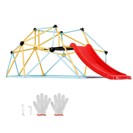 8ft Geometric Climbing Dome With Slide, 600 lb Capacity