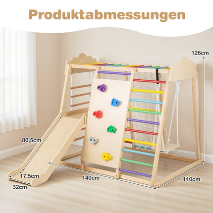 Set de cățărat Montessori 8 în 1 cu tobogan și leagăn