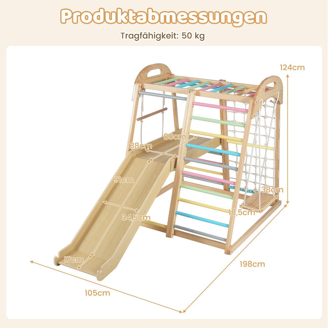 Set de cățărat Montessori din lemn 8 în 1 pentru copii