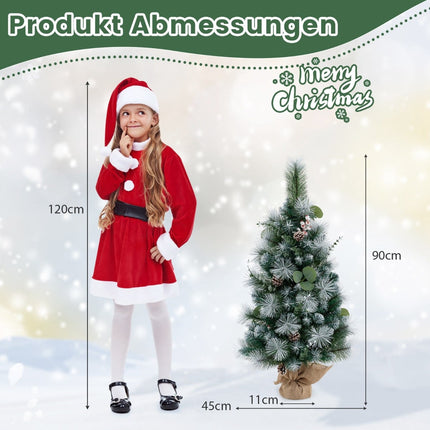 Brad de Crăciun artificial pre-iluminat de 90 cm cu temporizator