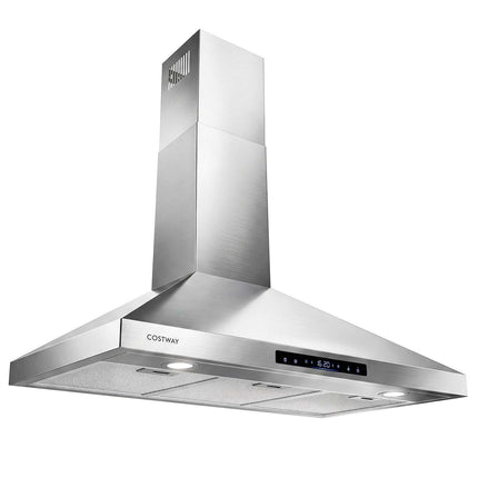 Hotă de aspirație argintie de 90 cm cu control tactil și gestual