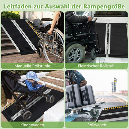 Rampă pentru scaun cu rotile de 91 x 74 cm, rampă pliabilă portabilă și anti-alunecare, portantă până la 272 kg, aluminiu