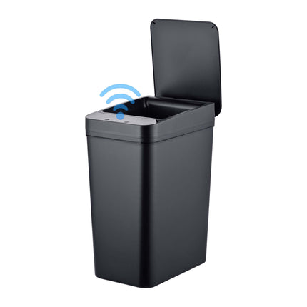 Coș de gunoi cu senzor din plastic negru de 9 litri pentru bucătărie