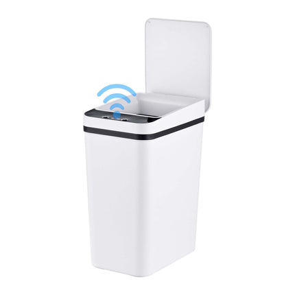 Coș de gunoi de bucătărie cu senzor, din plastic alb, 9 l