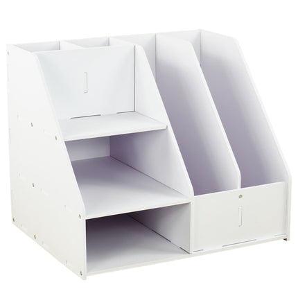 Organizator de birou A4 cu compartimente – MDF alb