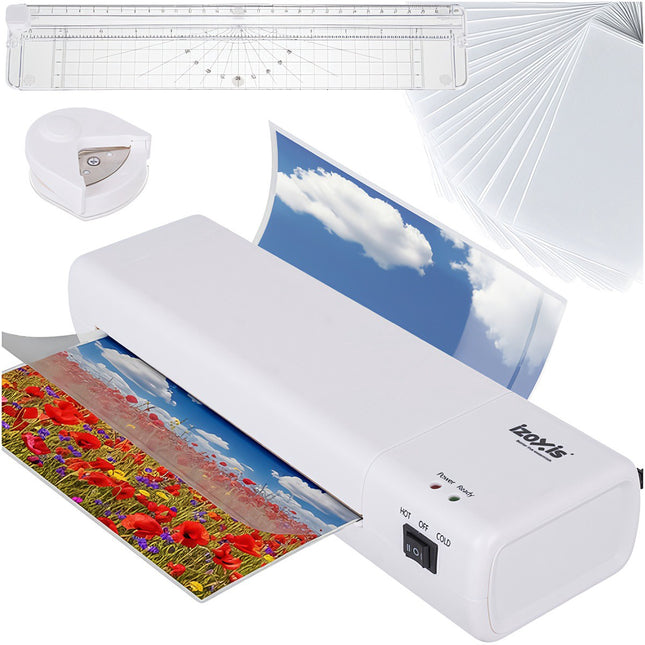 Set laminator A4 4 în 1 cu trimmer și 60 de pliculețe