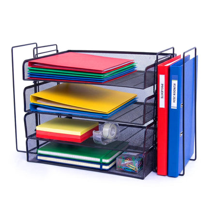 Organizator de corespondență A4, plasă metalică, 4 compartimente