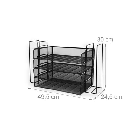 Organizator de corespondență A4, plasă metalică, 4 compartimente
