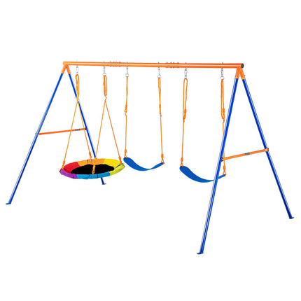 A-Frame Backyard Swing Set, 600 lb, Saucer and 2 Belts