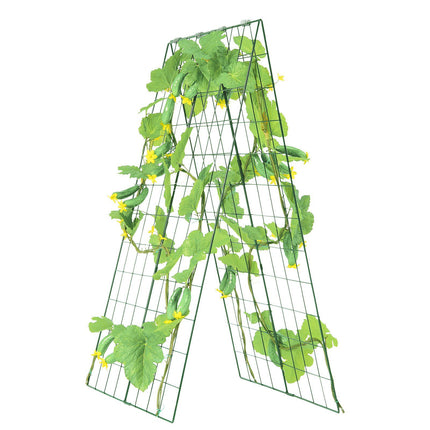 A-Frame Cucumber Trellis, Foldable Metal, 46 x 32 in, With Plant Clips