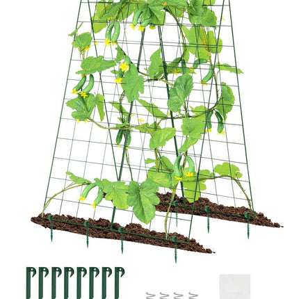 A-Frame Cucumber Trellis, Foldable Metal, 46 x 32 in, With Plant Clips