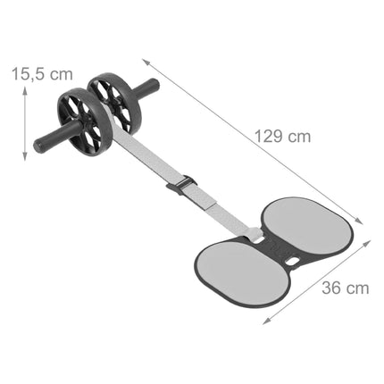 Ab Roller with Safety Strap and Knee Pad, Two Wide Wheels, Beginner