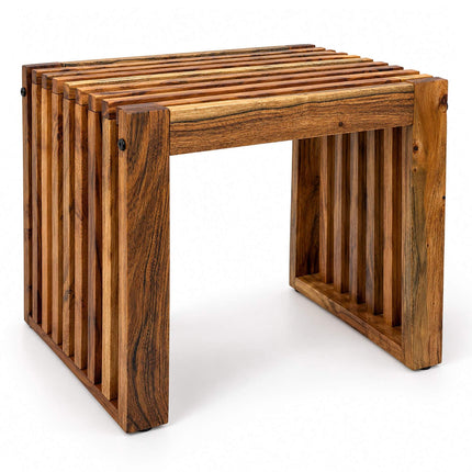 Acacia Wood Bench, Backless Slatted Design, Size L – 45 cm Wide, Up to 150 kg