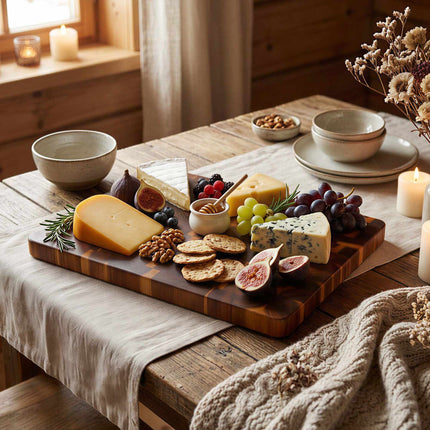 Acacia Wood Cutting Board with Non-Slip Feet, 51 x 36 x 3 cm