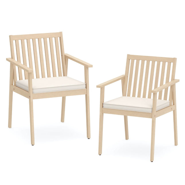 Set de scaune de exterior din lemn de salcâm, cu pernuțe, capacitate 180 kg