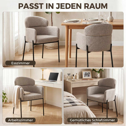 Fotoliu decorativ, cotiere, tapițerie din chenilă, picioare metalice, culoare bej