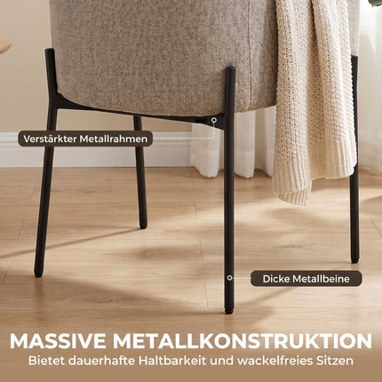 Fotoliu decorativ, cotiere, tapițerie din chenilă, picioare metalice, culoare bej