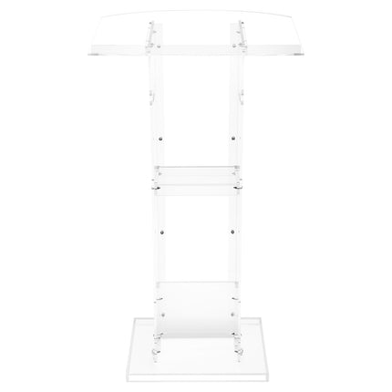 Acrylic Lectern Podium Stand, 1100 mm, Storage Shelf