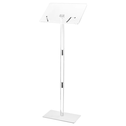 Acrylic Lectern Podium Stand, 1100 mm, Tilt Top, Book Clips