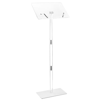 Acrylic Lectern Podium Stand, 1100 mm, Tilt Top, Book Clips