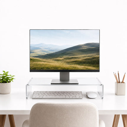 Suport monitor acrilic – transparent, 35 x 20 x 10 cm