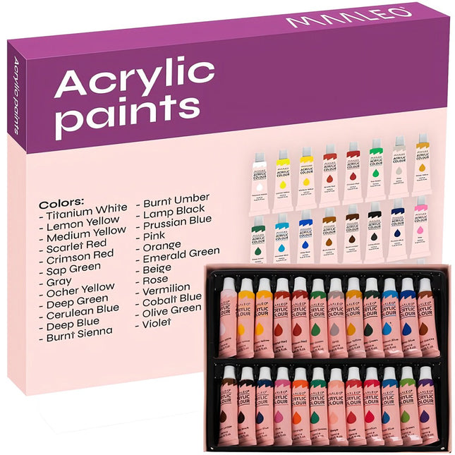 Vopsele acrilice 24 buc. - 12 ml. Maaleo 20363