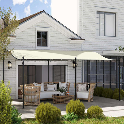 Detached garden pergola with water-repellent canopy, 3x5 m Creamy white