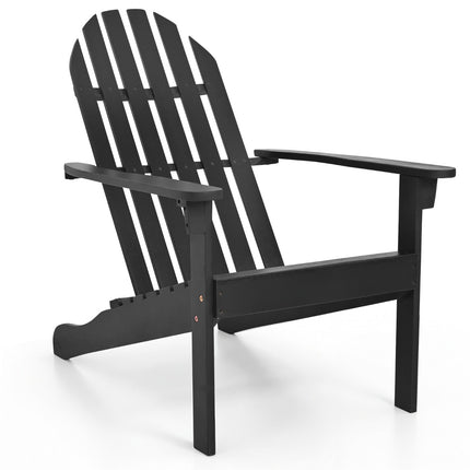 Scaun Adirondack din lemn de salcâm negru cu spătar înalt