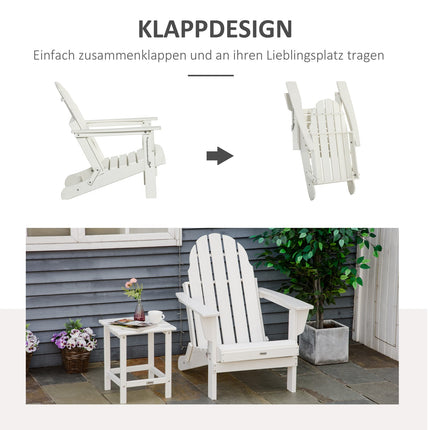 Folding Adirondack Garden Chair - White, 75x87x93 cm