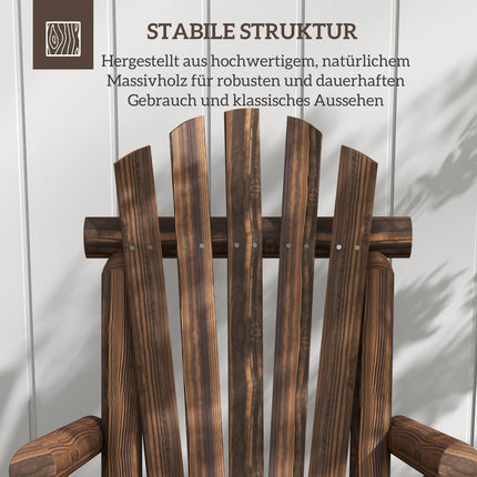 Brown Fir Wood Adirondack Garden chair with armrests