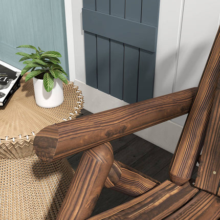 Brown Fir Wood Adirondack Garden chair with armrests