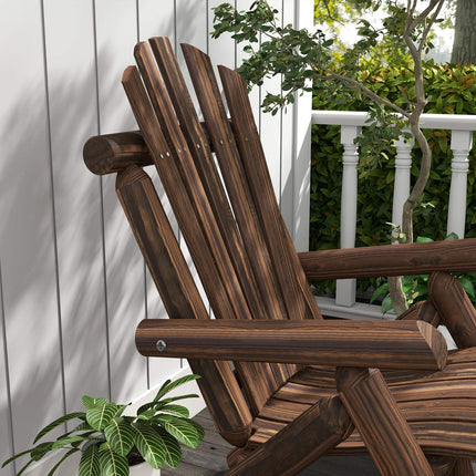 Brown Fir Wood Adirondack Garden chair with armrests