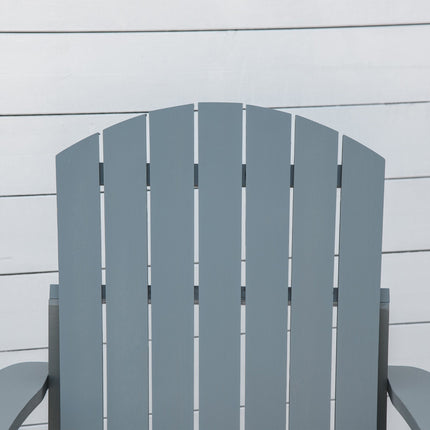 Scaun de grădină Adirondack Cu Suport pentru pahare Sezlong de grădină Scaun de balcon Lemn masiv Gri închis 97 X 72,5 X 93 Cm