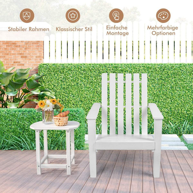 Scaun Adirondack Scaun Adirondack din lemn de salcam scaun de gradina pana la 160 kg alb