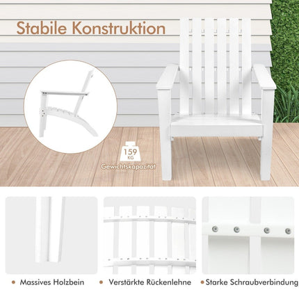 Adirondack chair Adirondack chair made of acacia wood garden chair up to 160 kg white