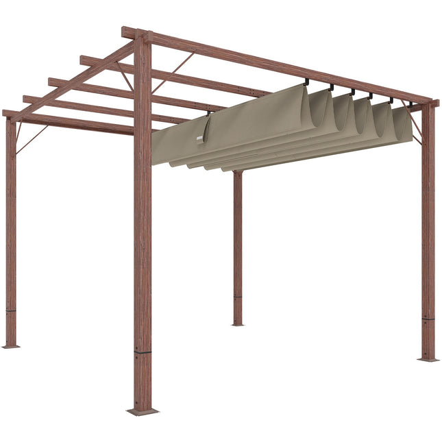 Pergola reglabila 3x3m, cadru din aluminiu, umbra UPF30+