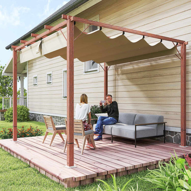 Pergola reglabila 3x3m, cadru din aluminiu, umbra UPF30+