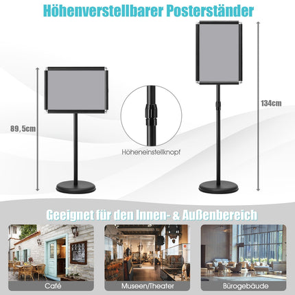 Set suporturi postere A3 reglabile, rotative, negre