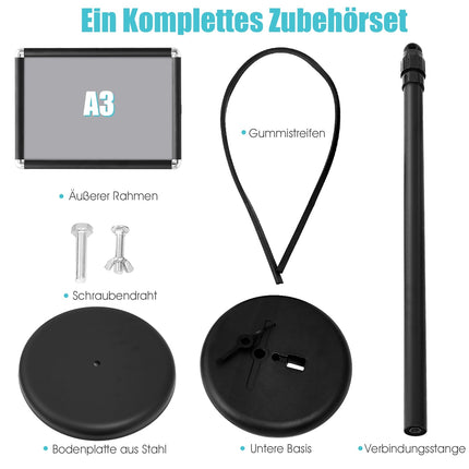 Set suporturi postere A3 reglabile, rotative, negre