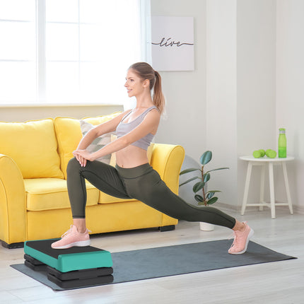 Stepper aerobic reglabil cu suprafață antiderapantă, verde