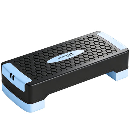Stepper aerobic reglabil cu benzi de rezistență, albastru