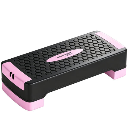Stepper aerobic reglabil cu benzi de rezistență, roz