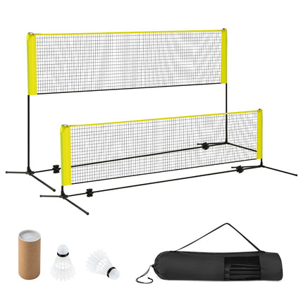 Set plasă de badminton reglabilă cu suport, volane, geantă