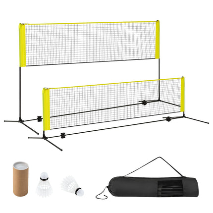 Set plasă de badminton reglabilă cu suport, volane, geantă