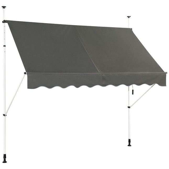 Copertină de balcon reglabilă cu manivelă, 250x120 cm, gri