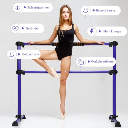 Bară de balet reglabilă - portabilă, anti-alunecare, 124,5 x 71 x 120 cm