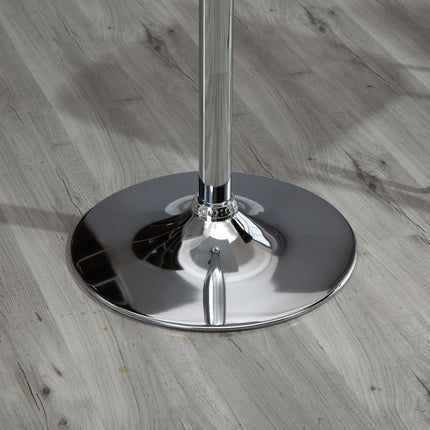 Masa de bar reglabila - Patrata, 69-91 cm, alb/argintiu