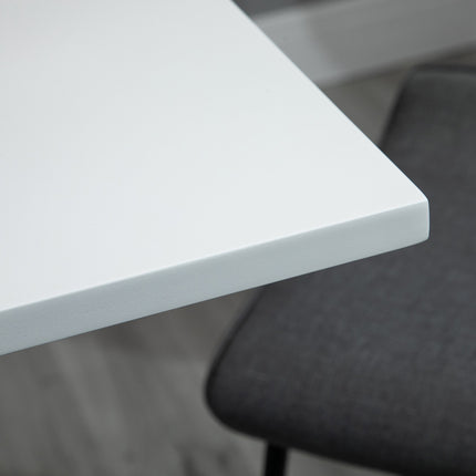 Masa de bar reglabila - Patrata, 69-91 cm, alb/argintiu