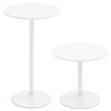 Set masă bistro reglabilă, 2 înălțimi, diametru 60 cm, alb