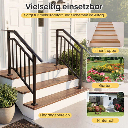 Balustrade exterioare negre reglabile, pachet de 2, metal galvanizat